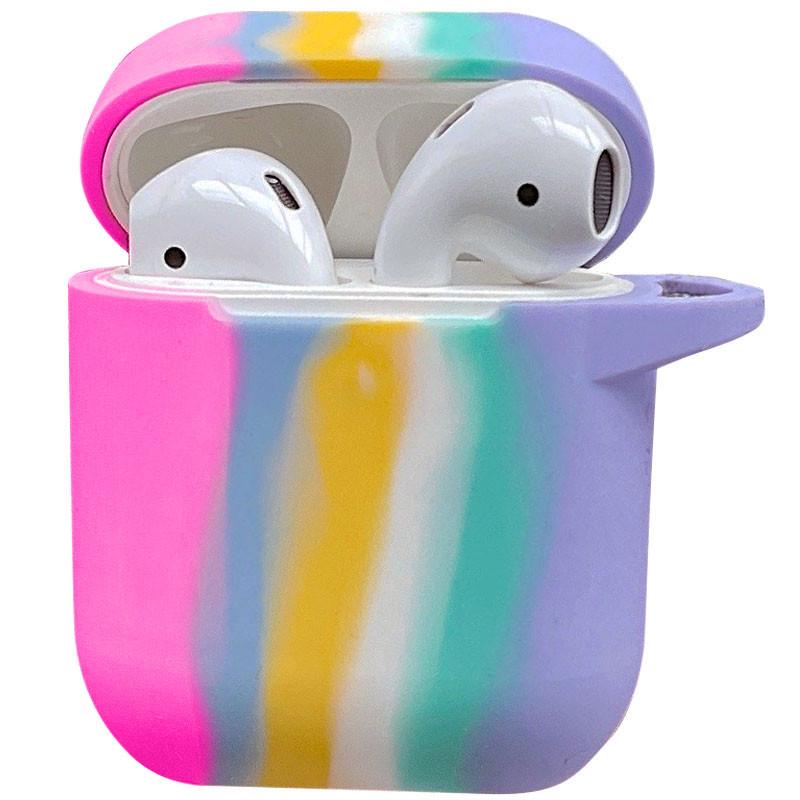 Футляр для навушників протиударний Colorfull для AirPods 1/2 силіконовий Dark pink/Blue (00000044081_8)