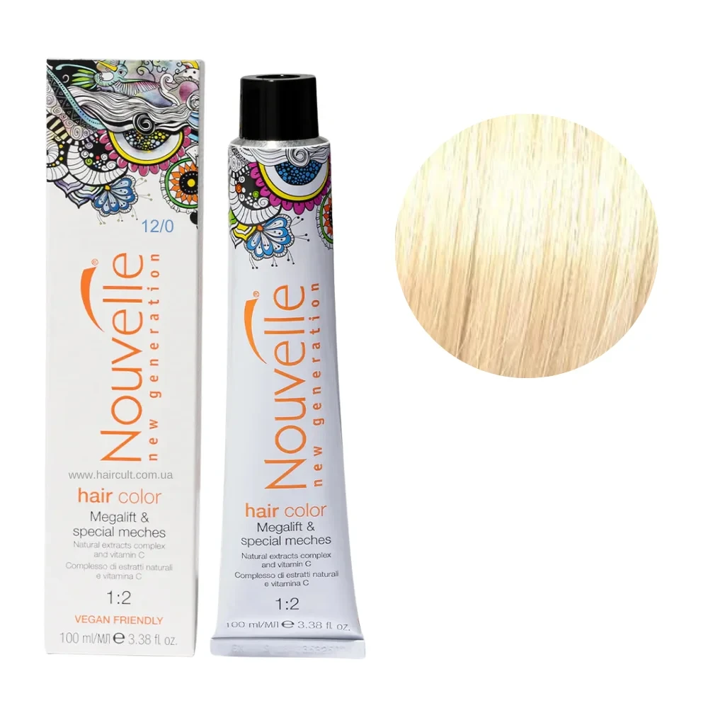 Фарба для волосся Nouvelle Hair Color 12/0 Полярний блондин 100 мл Фарба для волосся Nouvelle Hair Color 12/0 Полярний блондин 100 мл