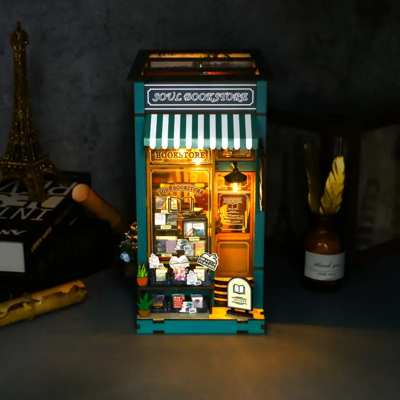 Румбокс Книжный Магазин DIY набор M2314 с подсветкой - фото 8 Румбокс Книжный Магазин DIY набор M2314 с подсветкой - фото 8