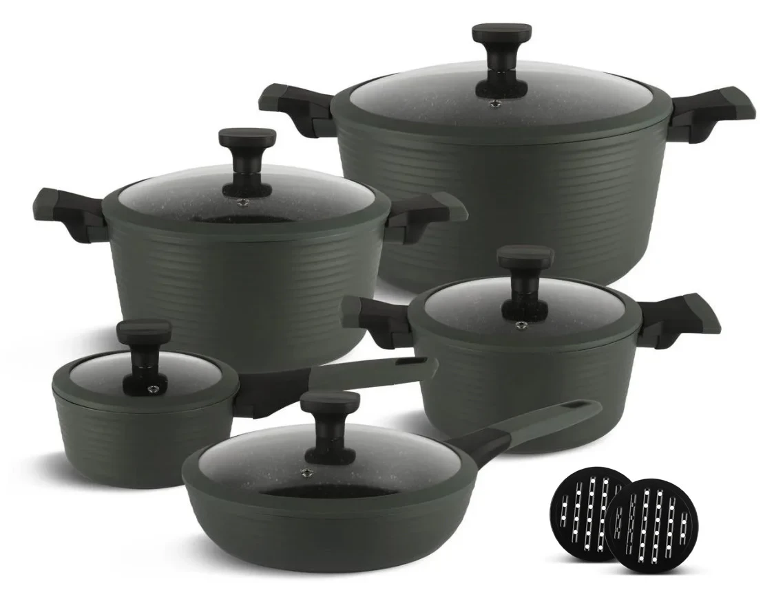 Набор котелков Edenberg с мраморным покрытием 10 пр. (EB-5633) - фото 3 Набор котелков Edenberg с мраморным покрытием 10 пр. (EB-5633) - фото 3