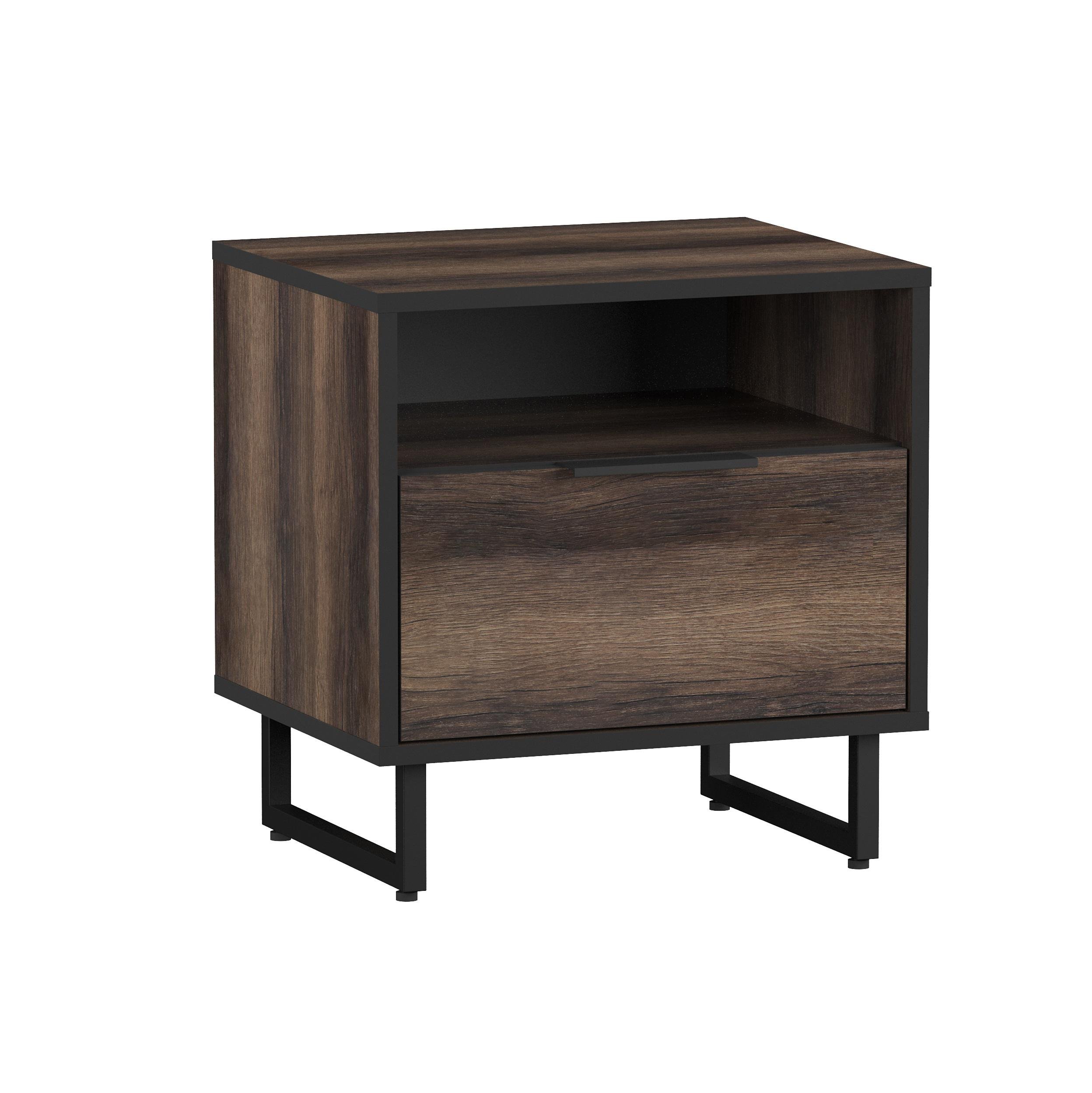 Тумба прикроватная с ящиком и полкой 483x505x400 Дуб кверкус (mf-11-kv) - фото 1 Тумба прикроватная с ящиком и полкой 483x505x400 Дуб кверкус (mf-11-kv) - фото 1