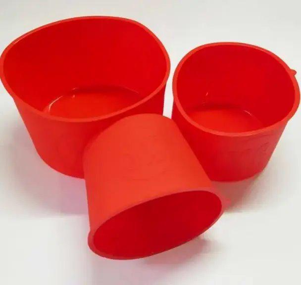 Набір силіконових форм для випічки пасхи 3 шт. Червоний - фото 2