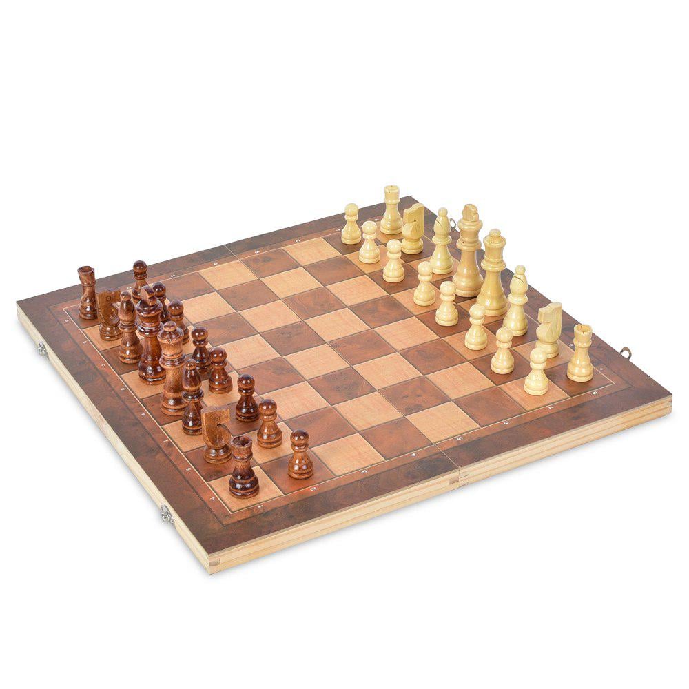 Шахи дерев'яні W6648 з шашками та нардами 44x44 см Коричневий (27480087) - фото 4 Шахи дерев'яні W6648 з шашками та нардами 44x44 см Коричневий (27480087) - фото 4