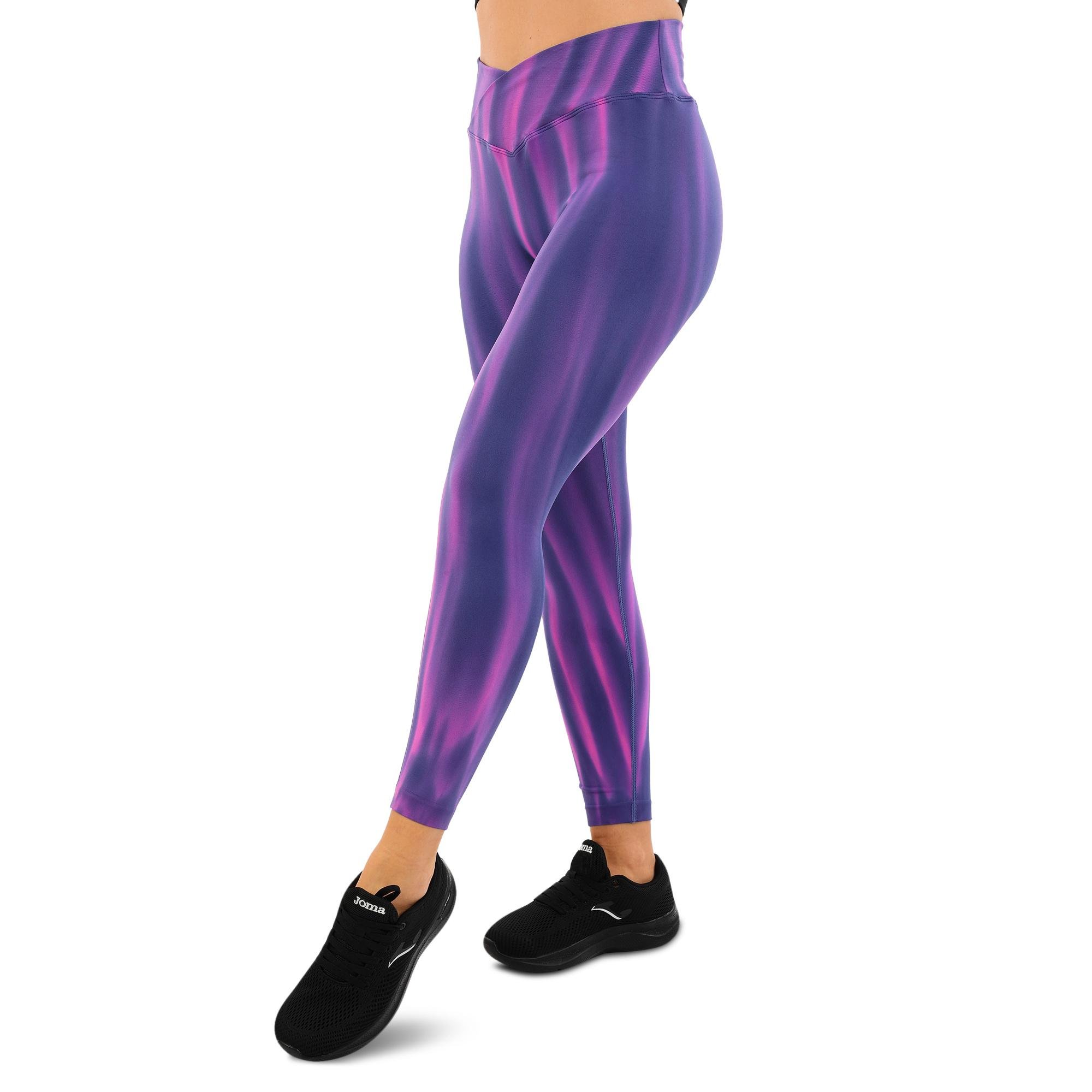 Лосины женские DOMINO 9753 бесшовные с эффектом пуш-ап с разводами S Фиолетовый (9753_Фиолетовый_S)