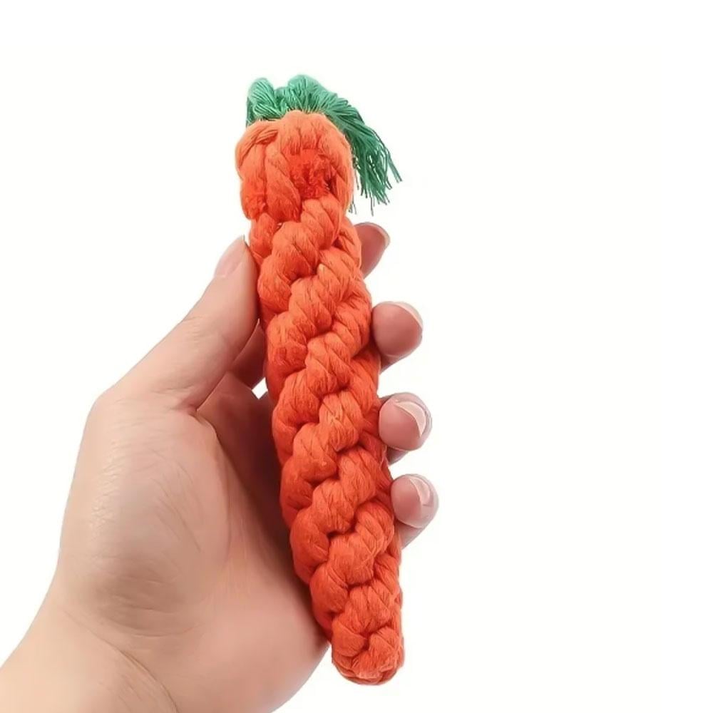 Игрушка для собак и кошек в виде морковки из хлопкового каната (TA0135_1) - фото 4