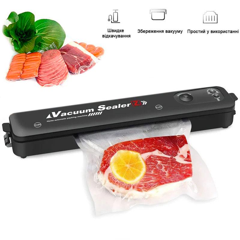 Вакуумный упаковщик для продуктов и пакетов Vacuum Sealer ZFKK-0016 90 W Черный (1009720-Black) - фото 2