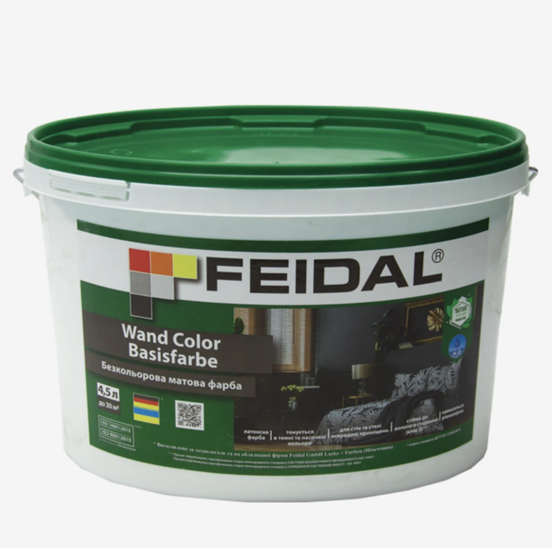 Краска латексная бесцветная Feidal Wand Color Basifarbe 4,5 л (1886454966)