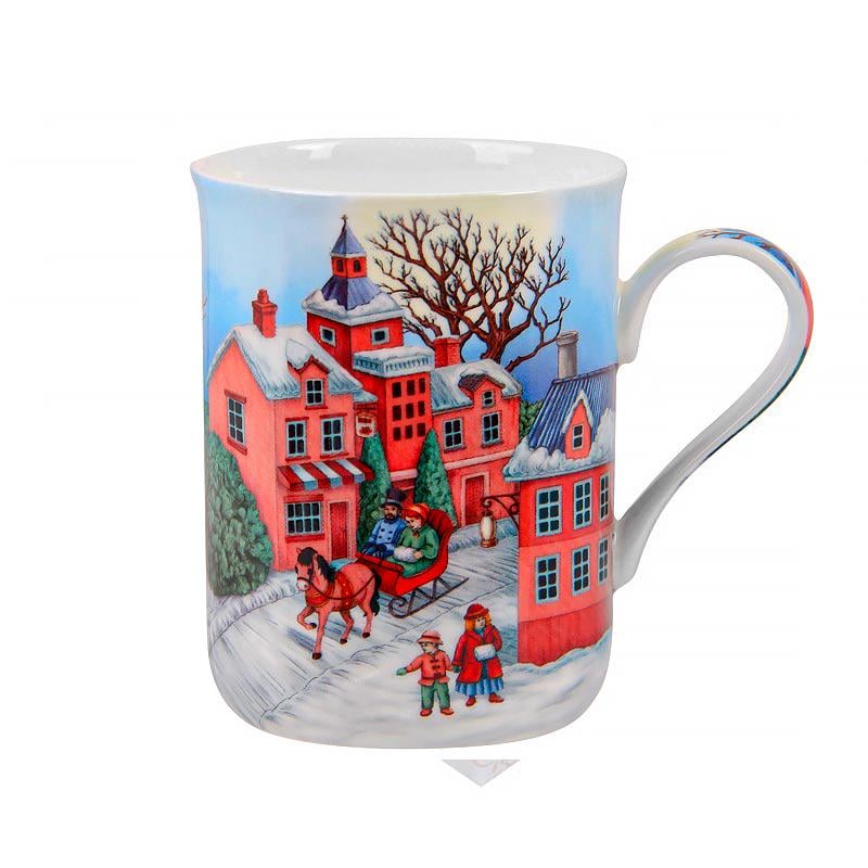Чашка фарфоровая Lefard Merry christmas Рождественский город 350 мл (924-649)