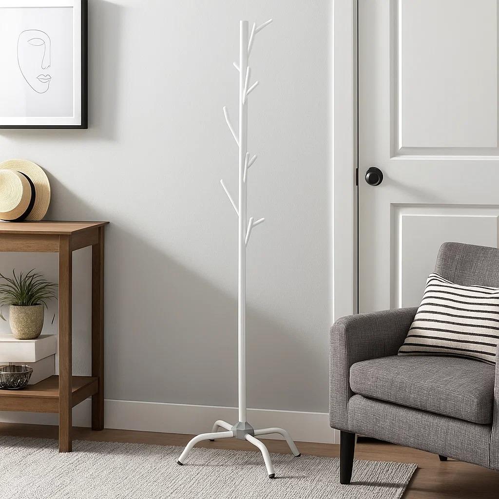 Вішалка для верхнього одягу та головних уборів металева 174 см Білий (J008YBA)