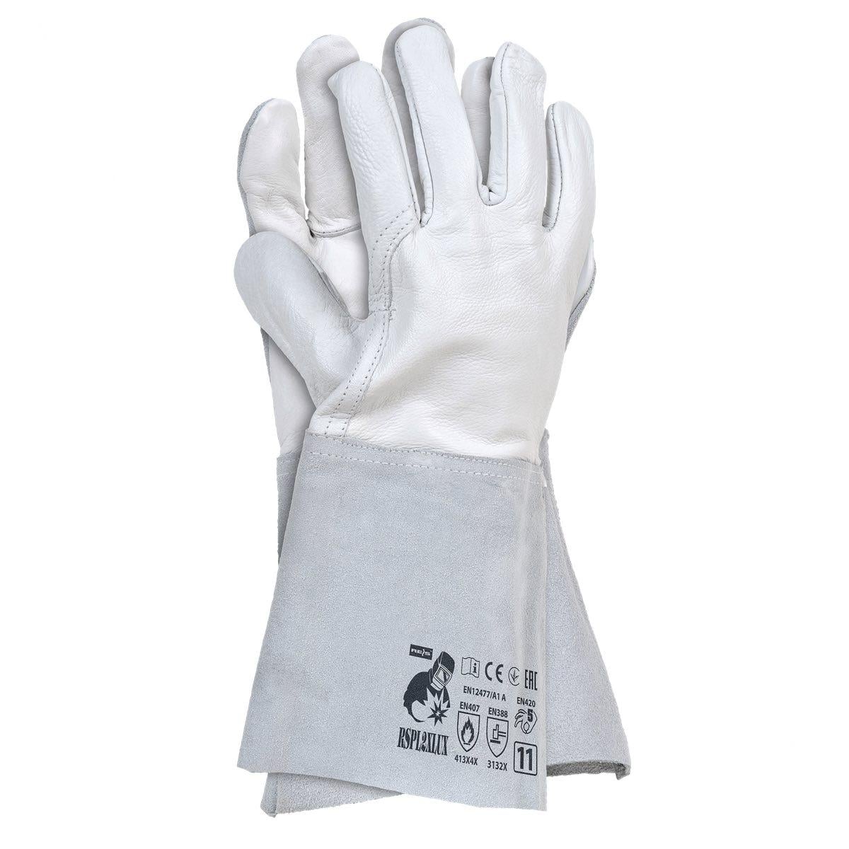 Перчатки краги сварщика REIS RSPL2XLUX р. 11/XXL Белый (37243715)
