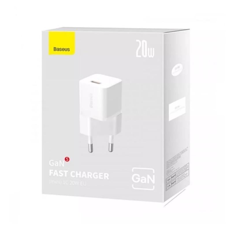 Зарядний пристрій BASEUS GaN5S Fast Charger 1C 20W EU Moon White (P10162503213-00)