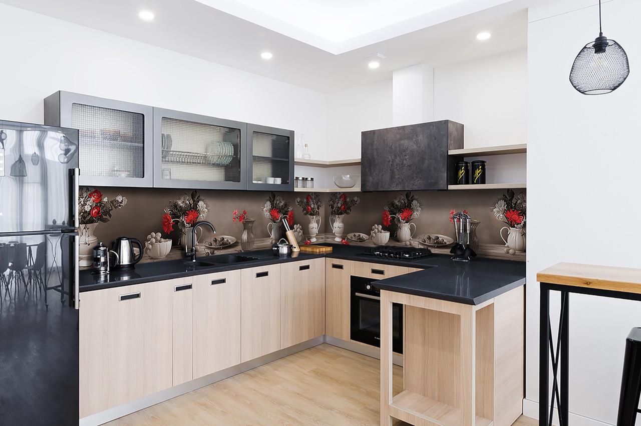 Кухонный фартук Винтажный натюрморт из самоклеющейся виниловой пленки 60х250 см Серый Кухонный фартук Винтажный натюрморт из самоклеющейся виниловой пленки 60х250 см Серый