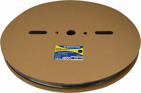 Трубка термоусадочная АСКО Ø12/6 мм 100 м Черный (A0150040703)