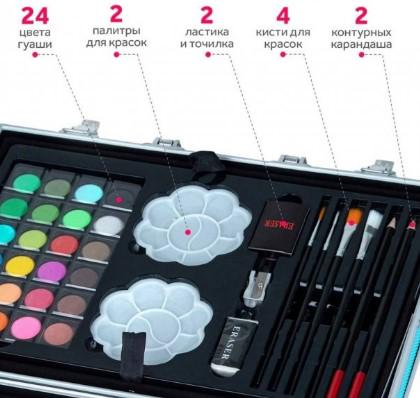 Набор для творчества UTM Единорог в алюминиевом чемодане 145 пр. Голубой - фото 5