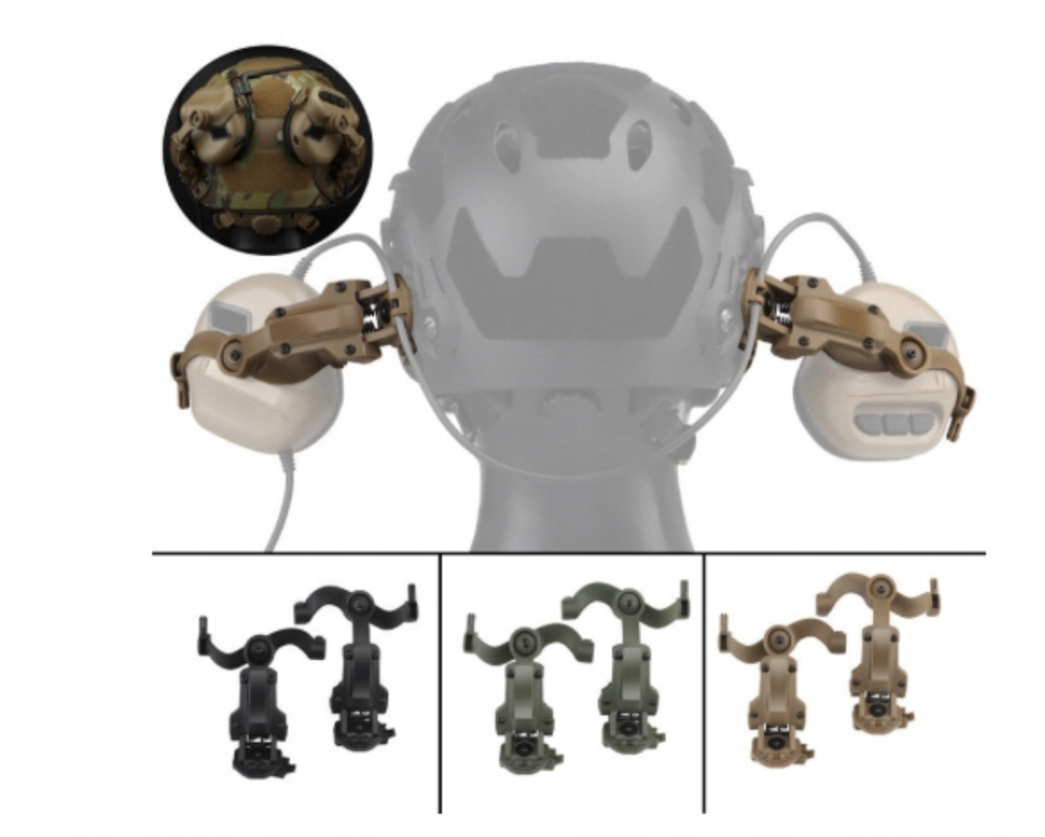 Кріплення чебурашки для активних навушників на шолом Койот (563) - фото 4 Кріплення чебурашки для активних навушників на шолом Койот (563) - фото 4