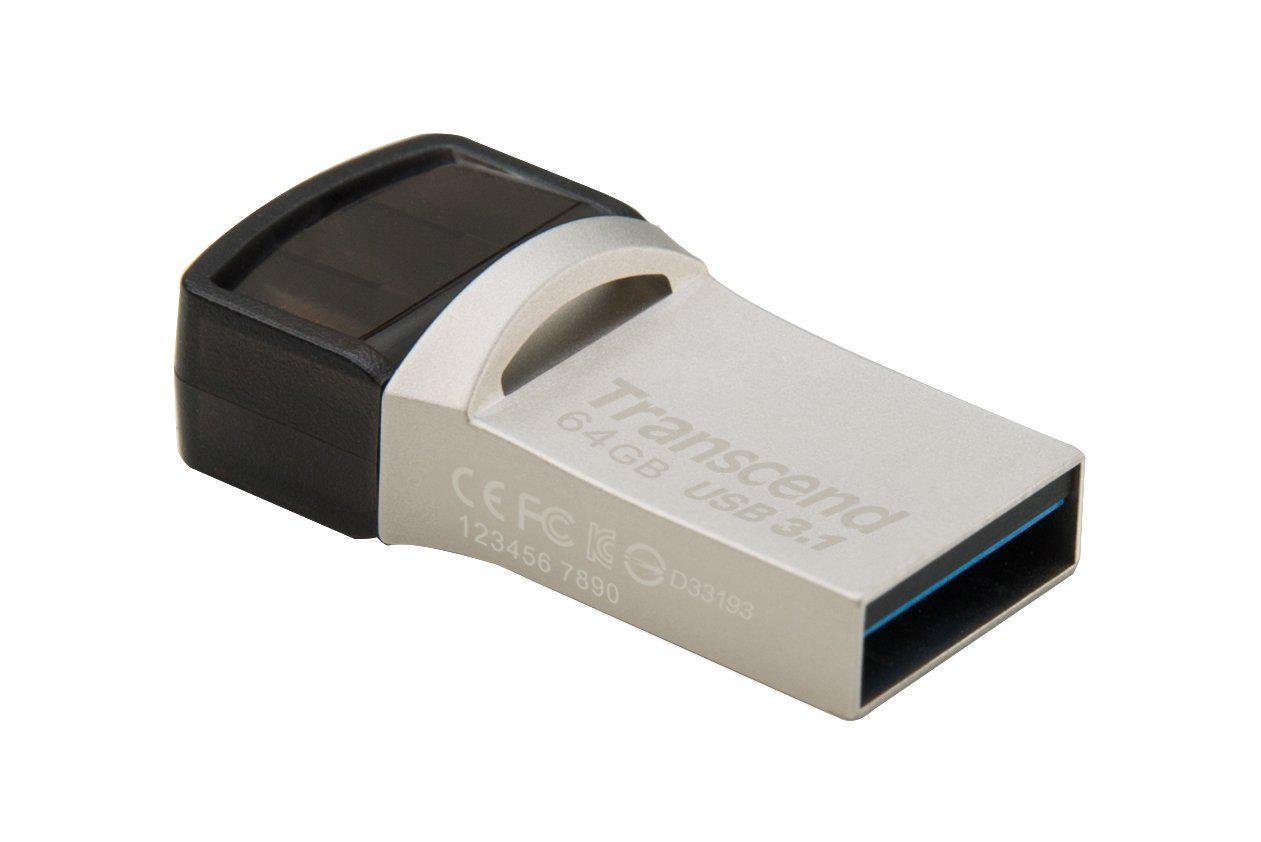 Флэш-память Transcend JetFlash 890 64 Gb USB 3.1 Type-A+/Type-C R90/W30 Mb/s (583338) - фото 2