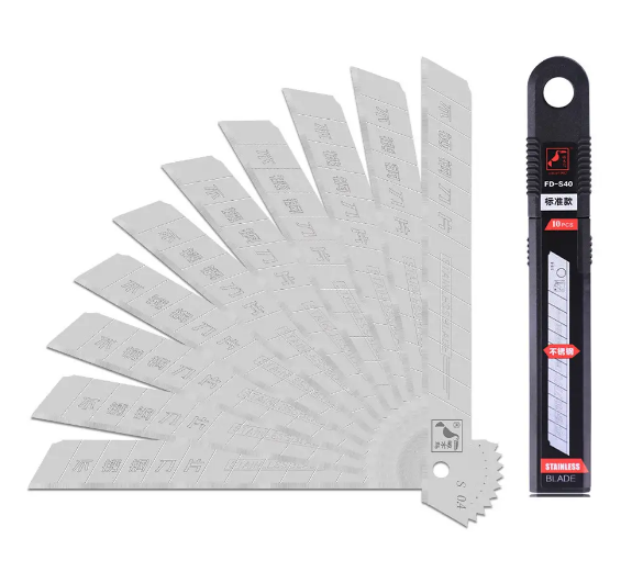 Леза для ножа Woodpecker водостійкі нержавіючі 9 мм 10 шт. Сірий (FD-S40)