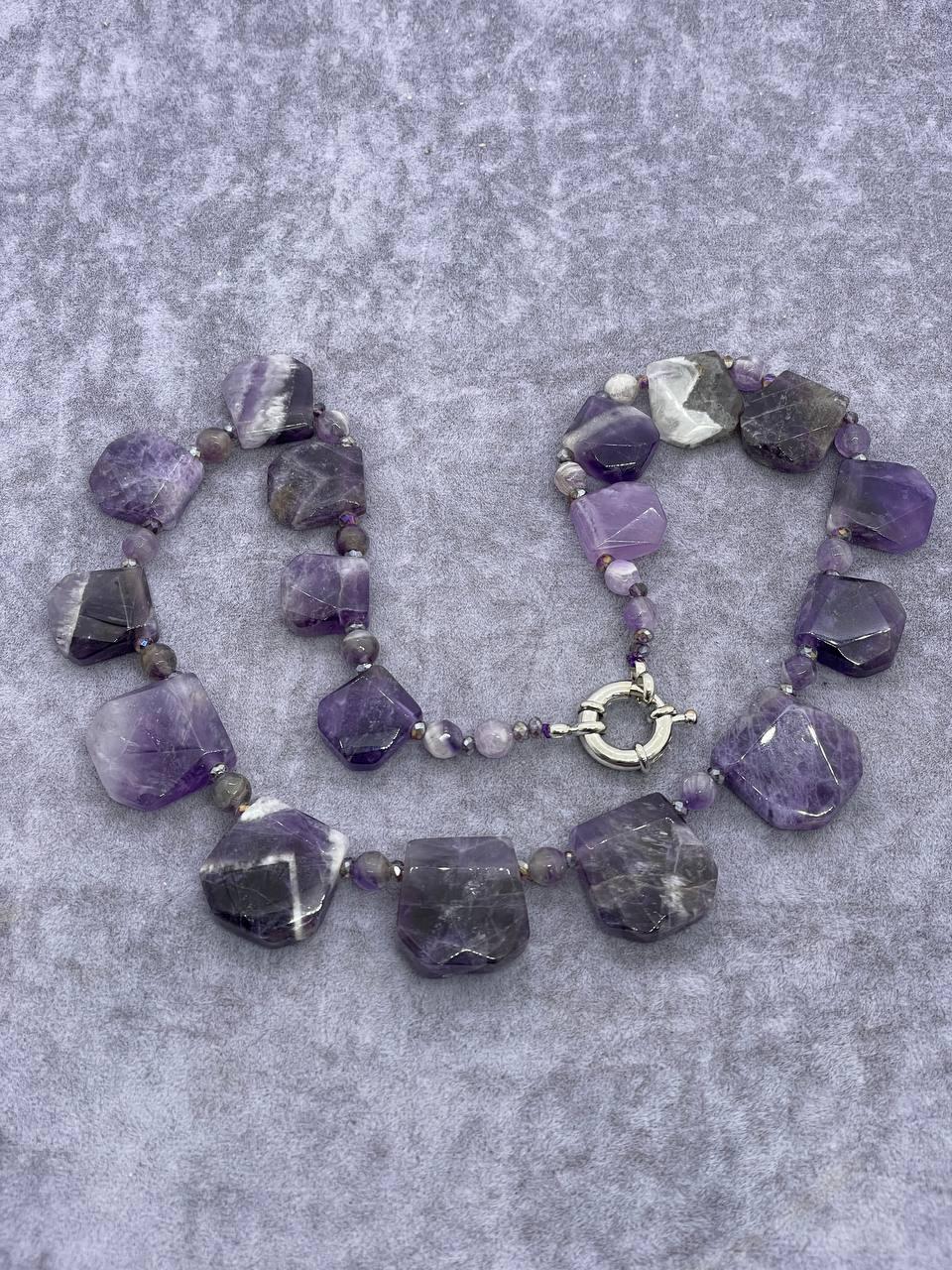 Бусы аметист 45 см Фиолетовый (1066)