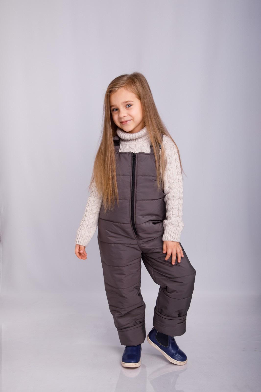Напівкомбінезон зимовий для дівчинки 134 см Темно-сірий (PN-14587-134тс) - фото 3