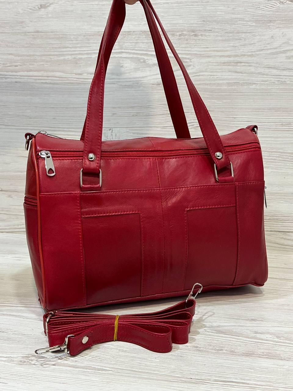 Сумка женская 109060 кожа натуральная Темно-красный