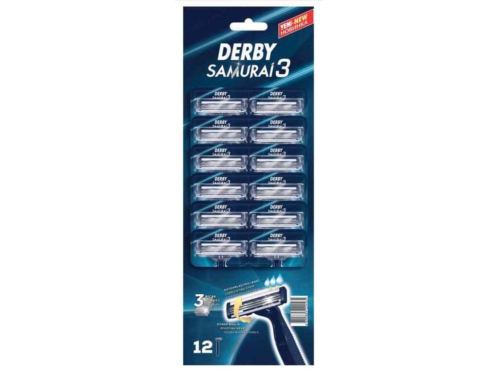 Бритва одноразовая Derby SAMURAI 3 лезвия 12 шт.