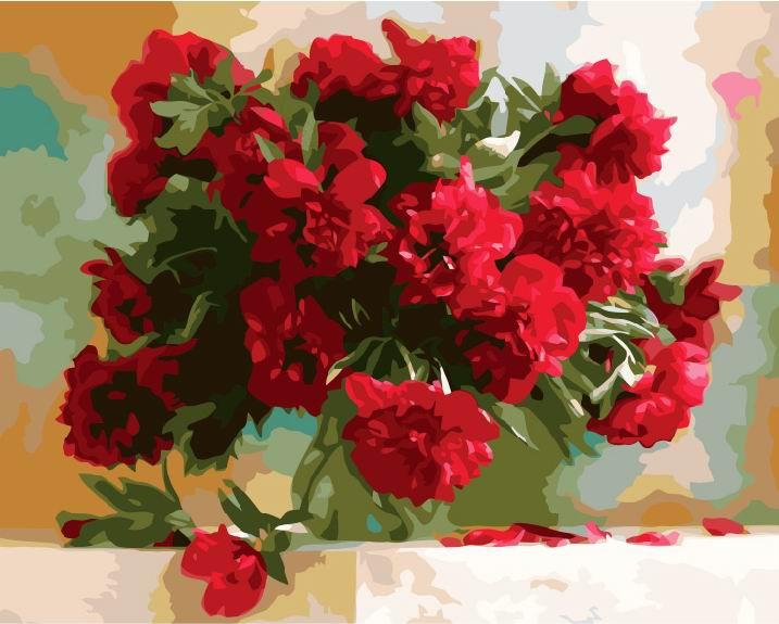 Картина по номерам Brushme "Красные пионы" 40х50 см (GX7527)