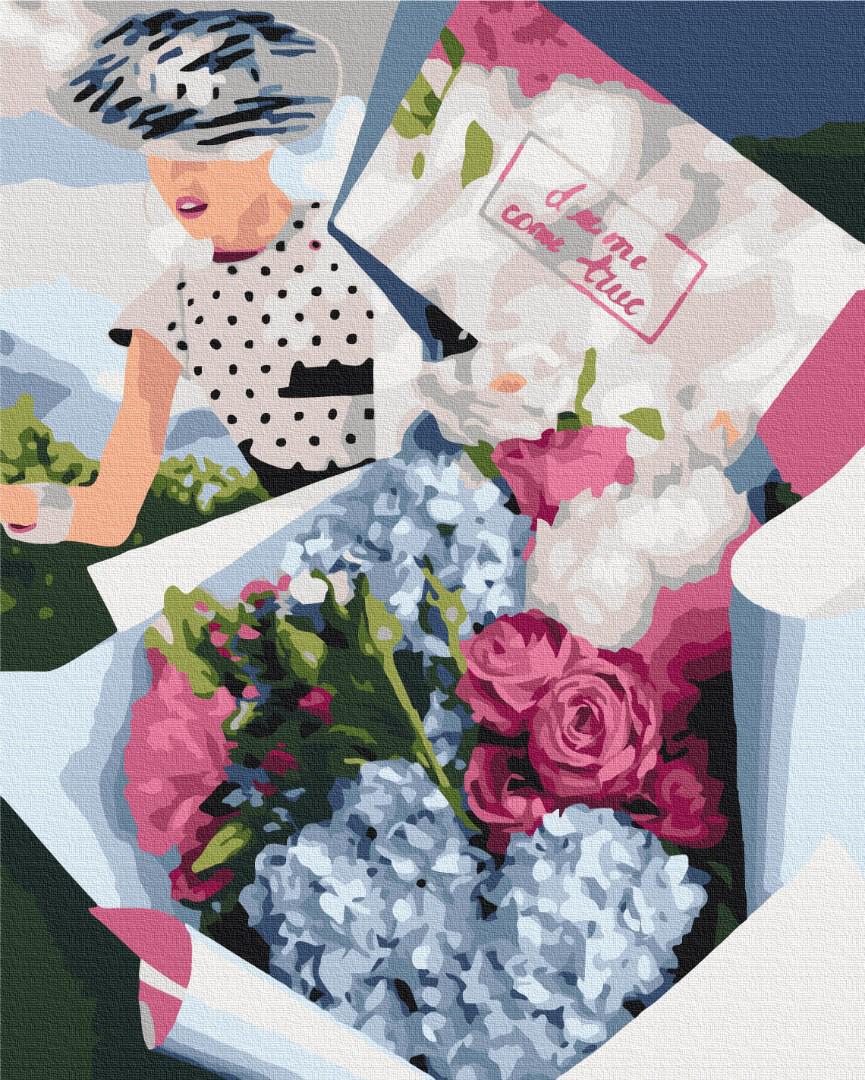 Картина за номерами Brushme Преміум Букет для ретро леді 40x50 см (PBS37545)