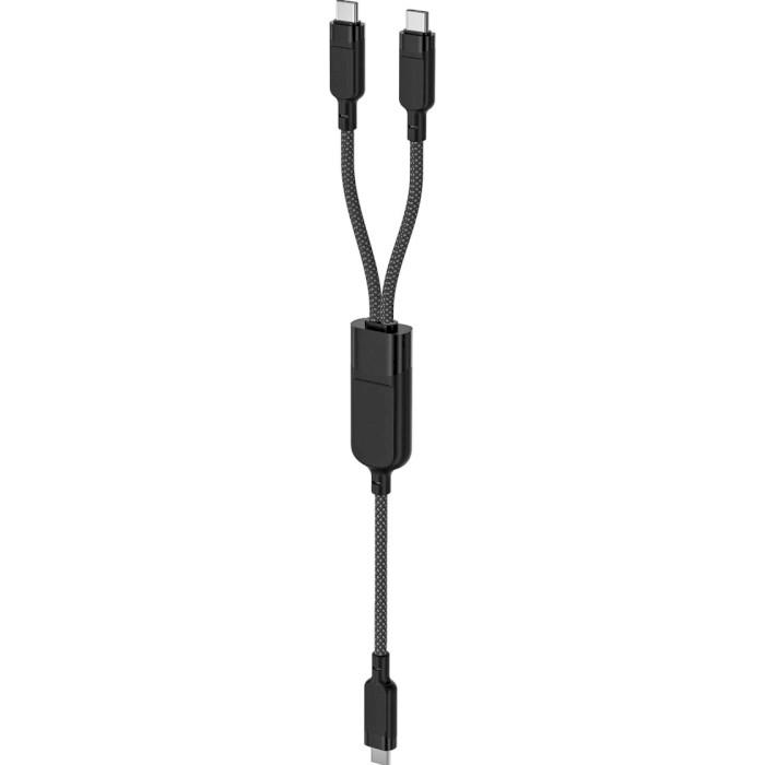 Кабель Acefast C5-11 USB 2.0 USB-C 2в1 0,8/0,4 м 100W 5A Black (6974316280149) - фото 3