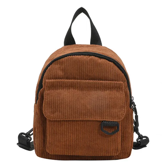 Городской рюкзак женский вельветовый Коричневый (РВ2) Городской рюкзак женский вельветовый Коричневый (РВ2)