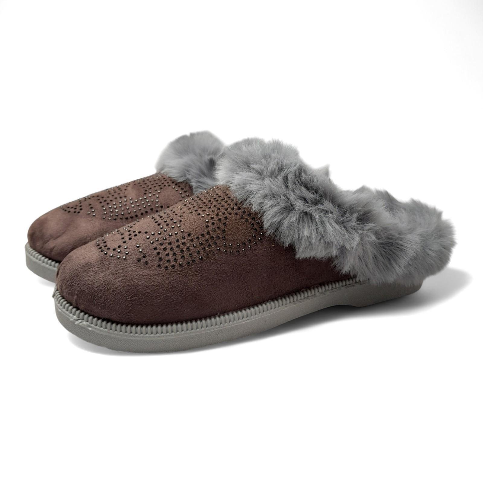 Домашние тапочки женские теплые Progress р. 38 24 см Коричневый (2786459714) - фото 1