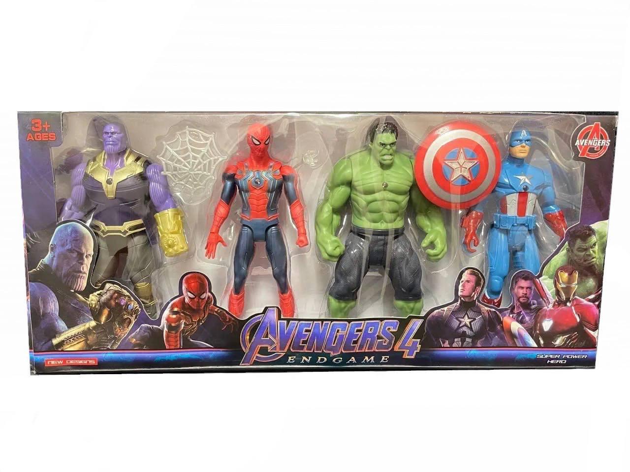Набір фігурок Marvel Avengers Танос/Людина Павук/Халк/Капітан Америка 19 см