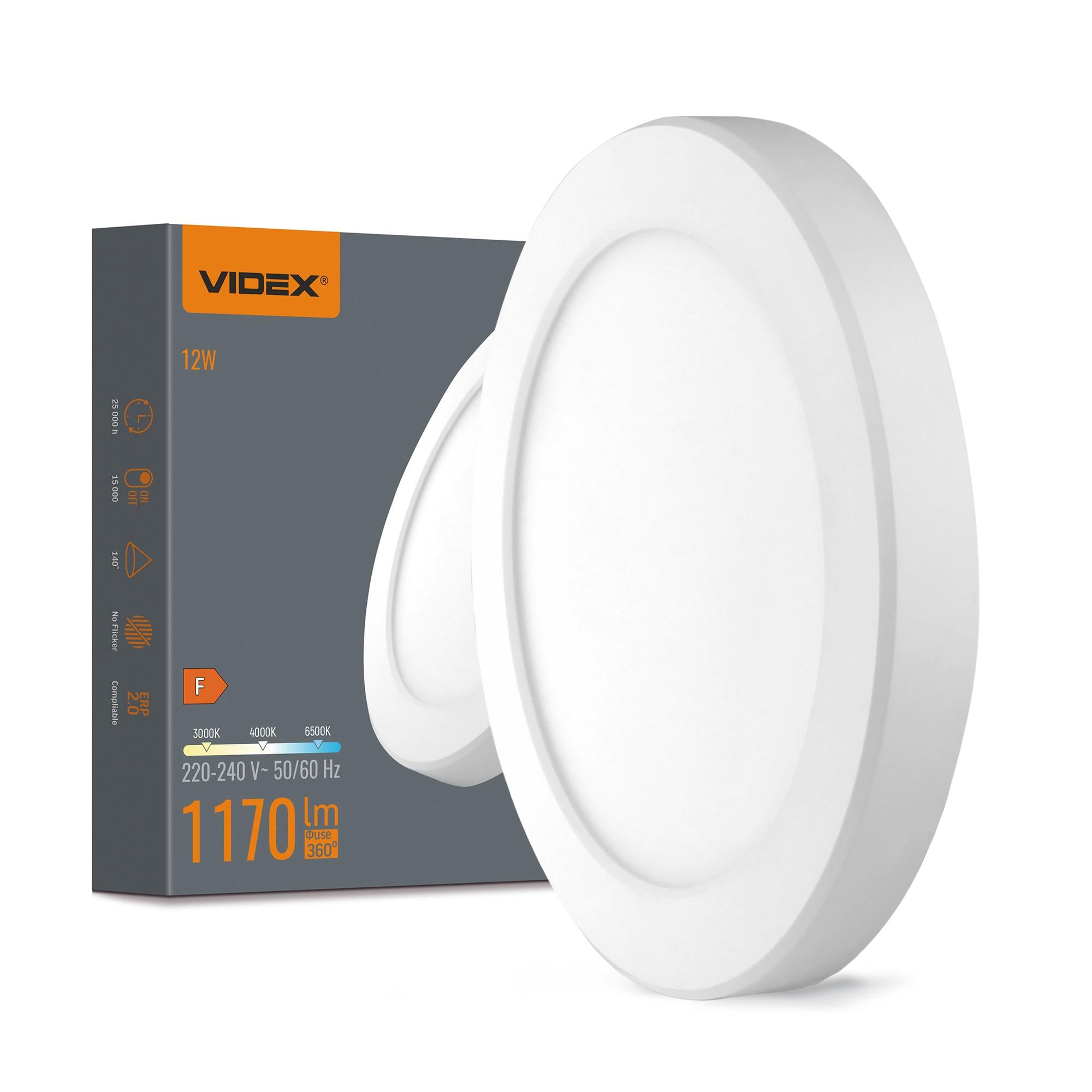 Світлодіодний світильник круглий Videx DL6R універсальний монтаж 12W 3000/4000/6500 Білий (VL-DL6R-12CW) Світлодіодний світильник круглий Videx DL6R універсальний монтаж 12W 3000/4000/6500 Білий (VL-DL6R-12CW)