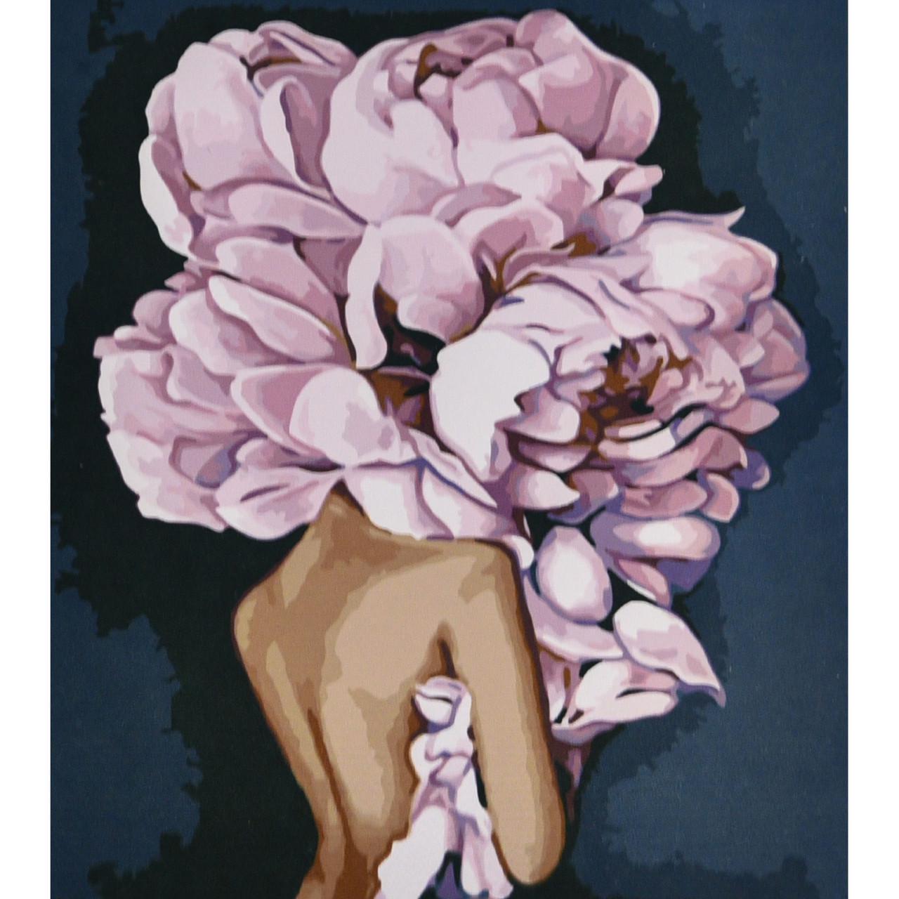 Картина по номерам Strateg Премиум Цветочная изящество с лаком и с уровнем 30х40 см (SS6469)