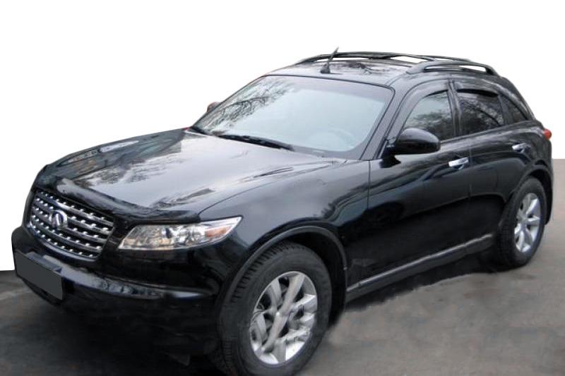 Ветровики HIC для Infiniti FX 2003-2008 гг. поликарбонат Черный