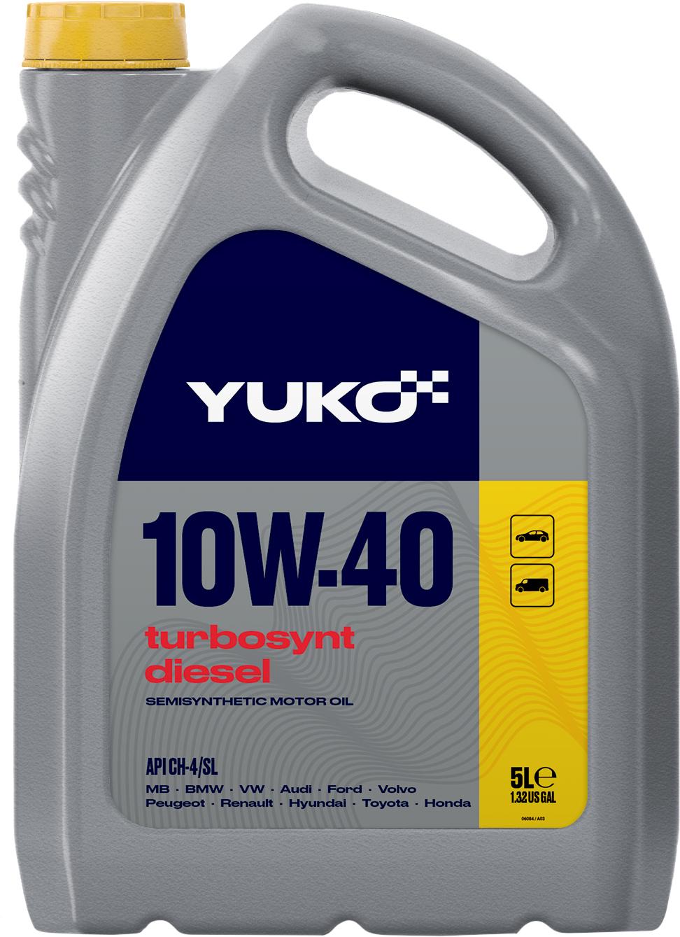 Масло напівсинтетичне YUKO Diesel TYRBOSYNT API SH-4/CL 10W-40 5 л