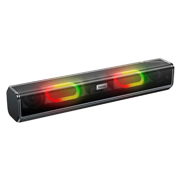 Портативная колонка Bluetooth Hoco BS49 BT5.1/USB/AUX/TF/FM с RBG подсветкой Black (657129)