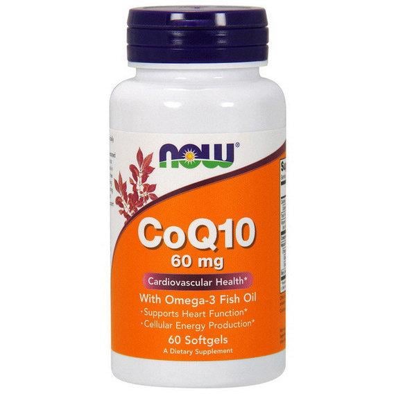 Коензим NOW Foods Coenzyme Q10 60 мг With Omega-3 Fish Oil 60 Softgels