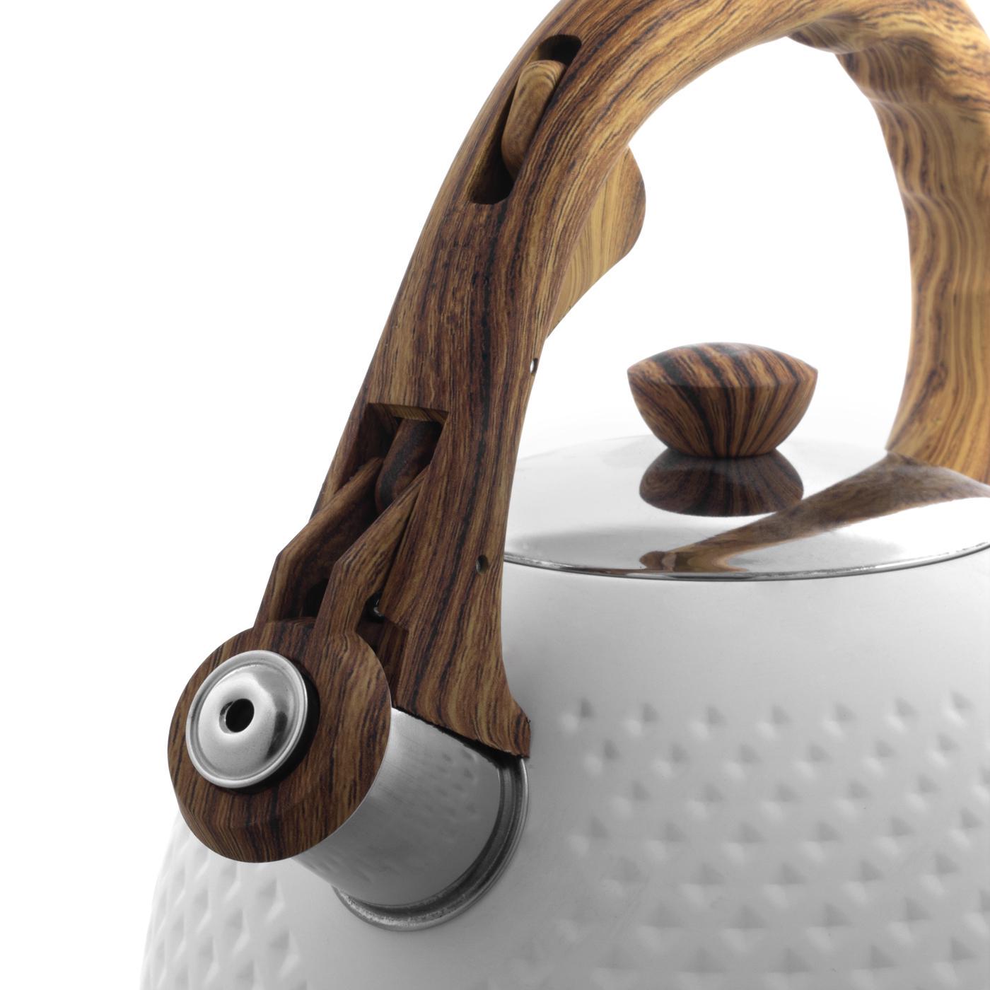 Чайник со свистком и ручкой с покрытием soft touch под дерево Ofenbach KM-100305 из нержавеющей стали 2,7 л Белый (150-84-100305) - фото 10 Чайник со свистком и ручкой с покрытием soft touch под дерево Ofenbach KM-100305 из нержавеющей стали 2,7 л Белый (150-84-100305) - фото 10