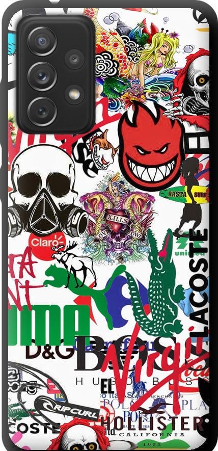 Чехол на Samsung Galaxy A72 A725F Many different logos (4022b-2247-42517)