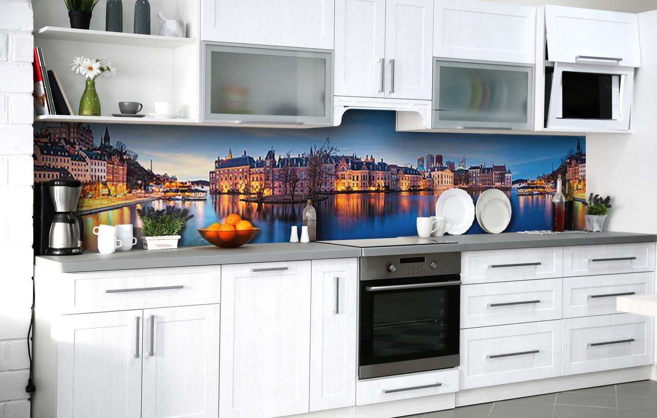 Кухонный фартук Городская гавань виниловый самоклеющийся 60х300 см