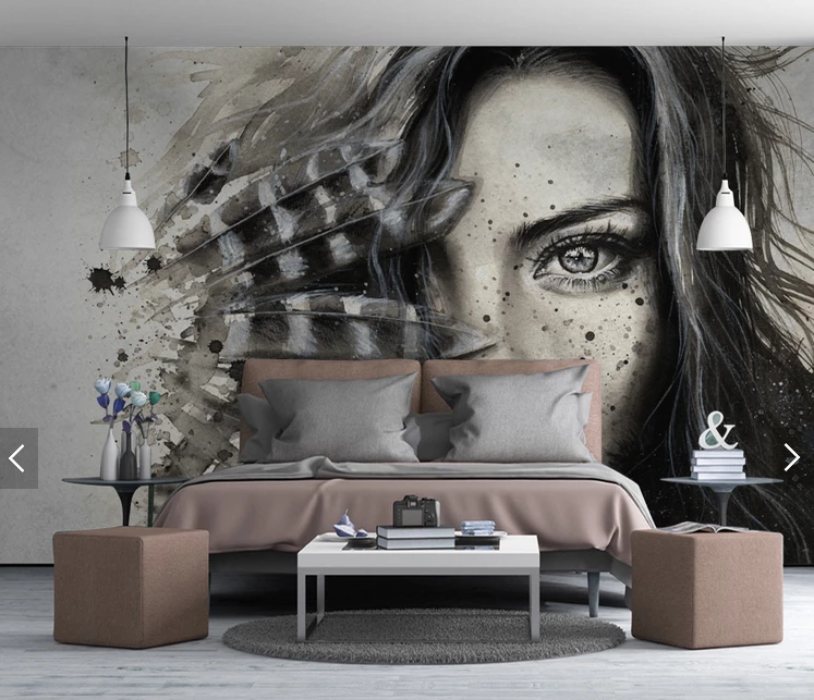 Фотообои флизелиновые абстракция для спальни/зала/кухни Загадочный портрет