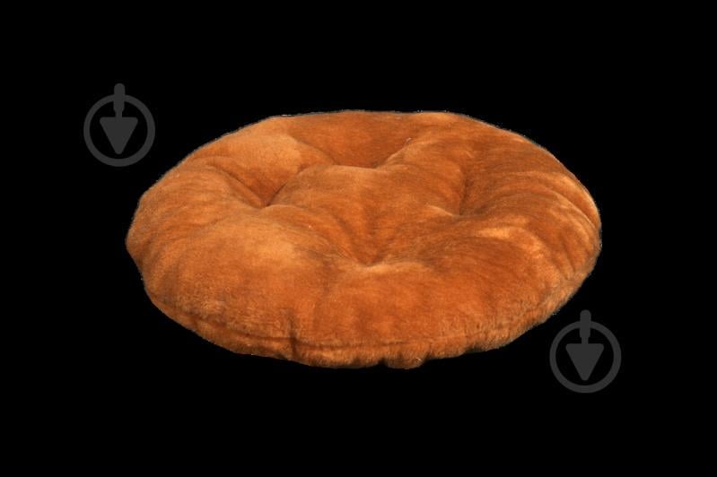 Подушка-лежак (синтепон) для котів та собак Мур-Мяу кругла 40 см Коричнева