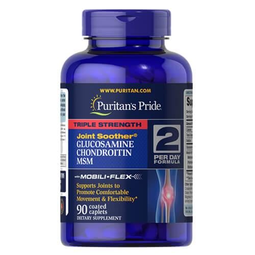 Глюкозамін і хондроїтін Puritan's Pride Triple Strength Glucosamine Chondroitin MSM 90 табл. (17895)