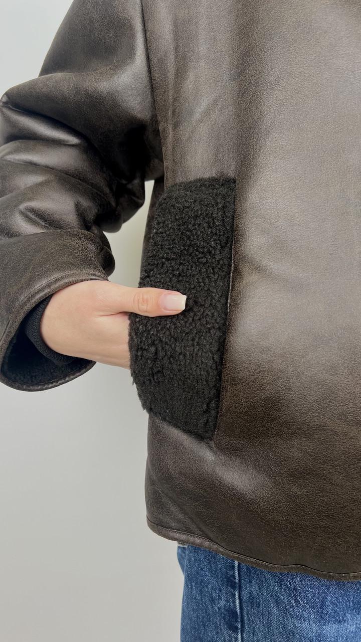 Дублянка жіноча Бренд #242-02 M Коричневий (23918506) - фото 5 Дублянка жіноча Бренд #242-02 M Коричневий (23918506) - фото 5