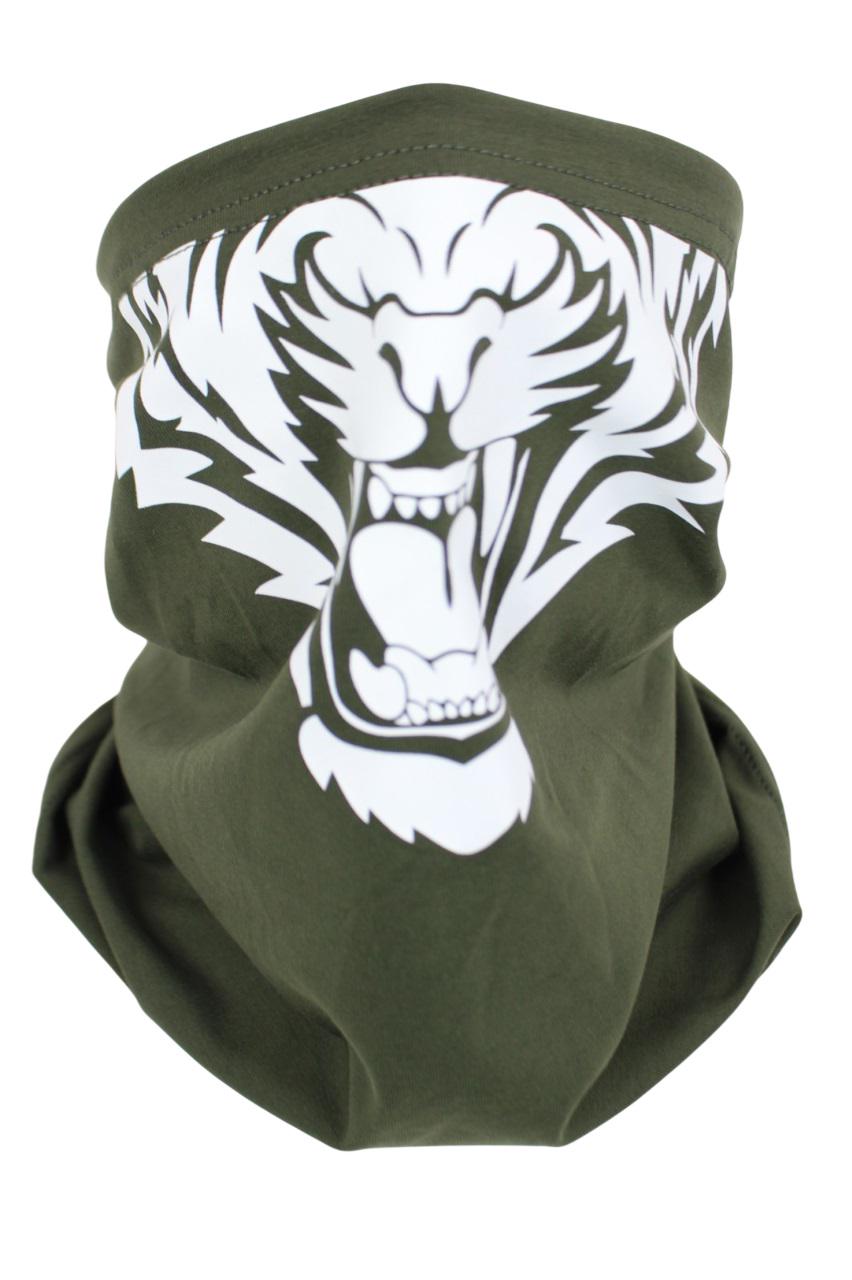 Баф летний с затяжкой МК с принтом Тигр Олива (3596468)