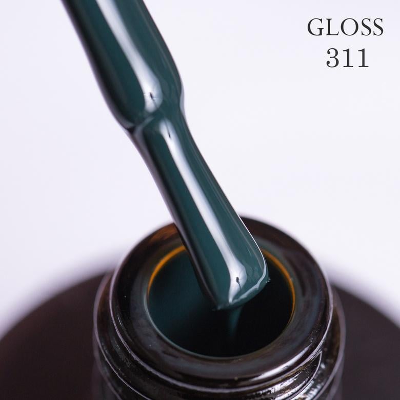 Гель-лак GLOSS 311 11 мл Насыщенный темно-зеленый (14584)