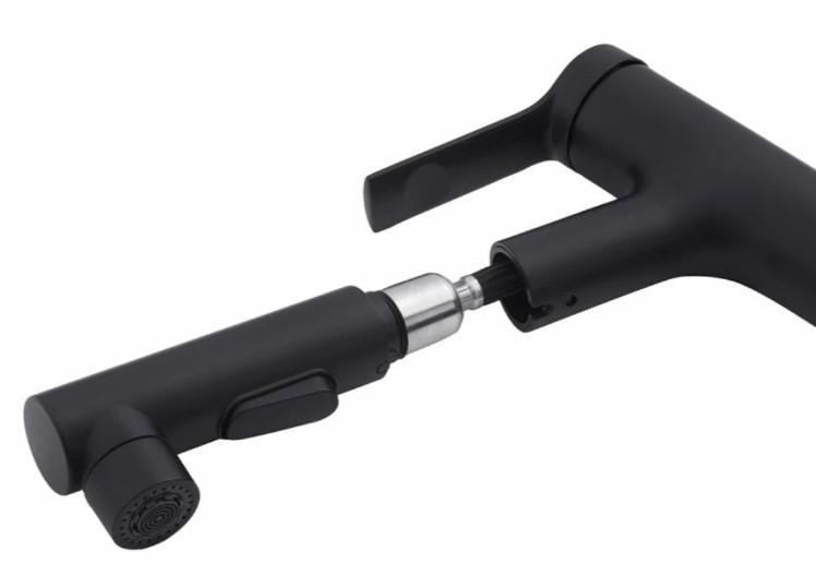 Смеситель для раковины Kroner KRP Edelstahl Klassisch с выдвижным изливом SCH030-T (60067) - фото 3