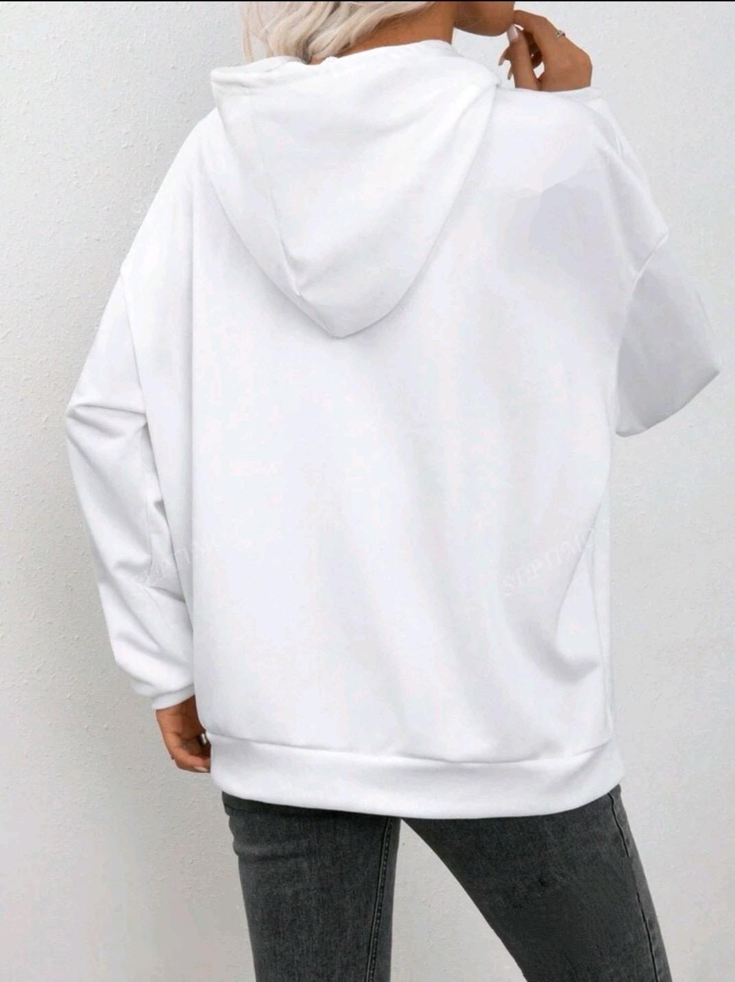 Худи женское Bear с капюшоном оверсайз Белый (27263974) - фото 2 Худи женское Bear с капюшоном оверсайз Белый (27263974) - фото 2