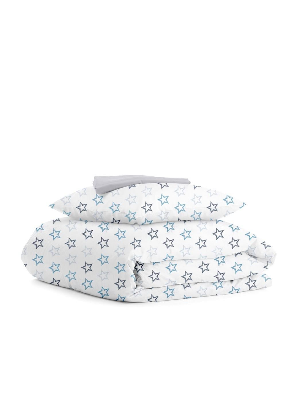 Подростковое постельное бельё Stars Clear Grey/Blue