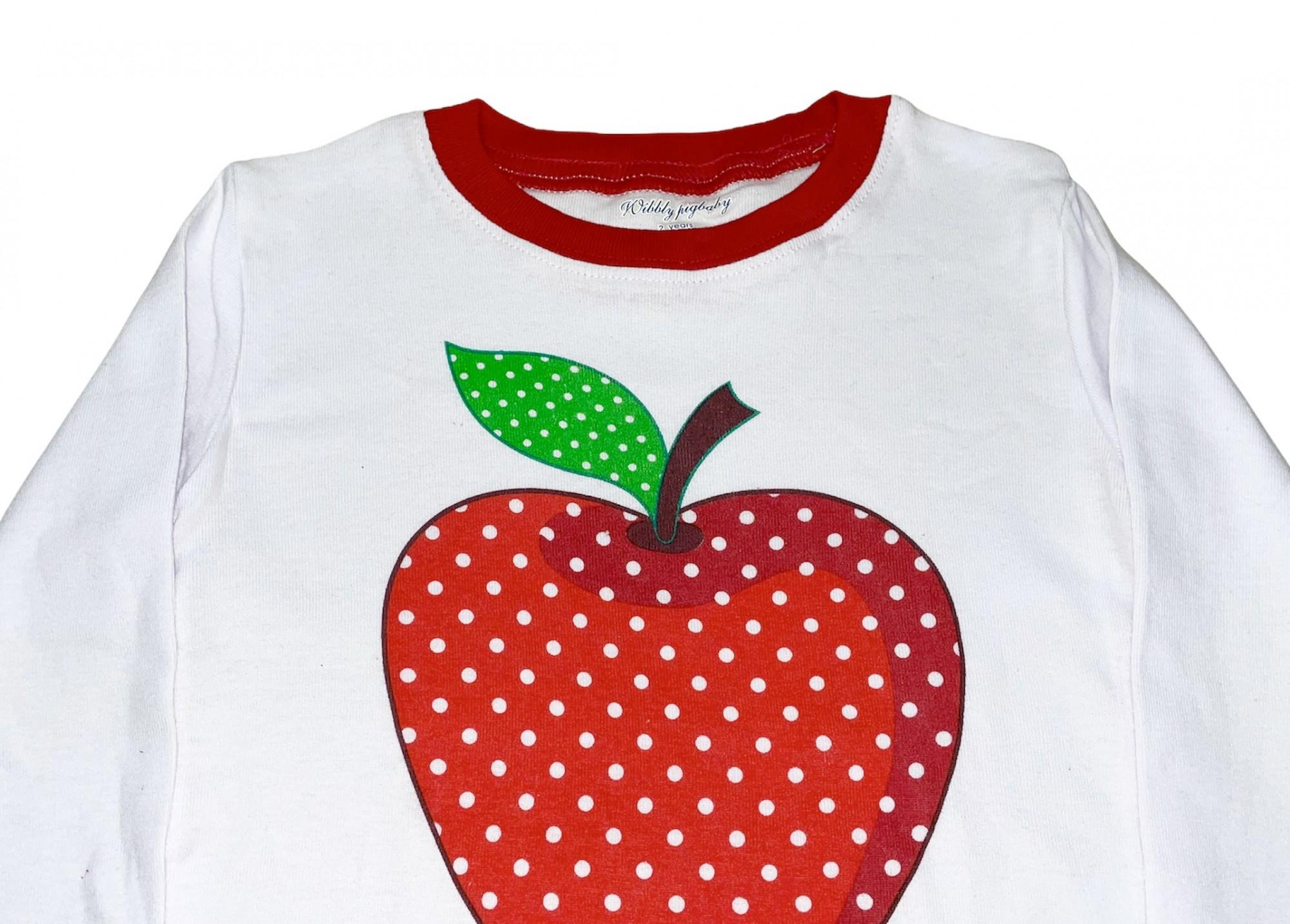 Пижама для девочки яблоко 104 см Красный (24174360) - фото 4 Пижама для девочки яблоко 104 см Красный (24174360) - фото 4